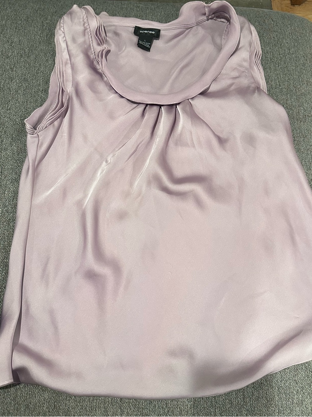 Spense Lavender Satin Sleeveless Blouse